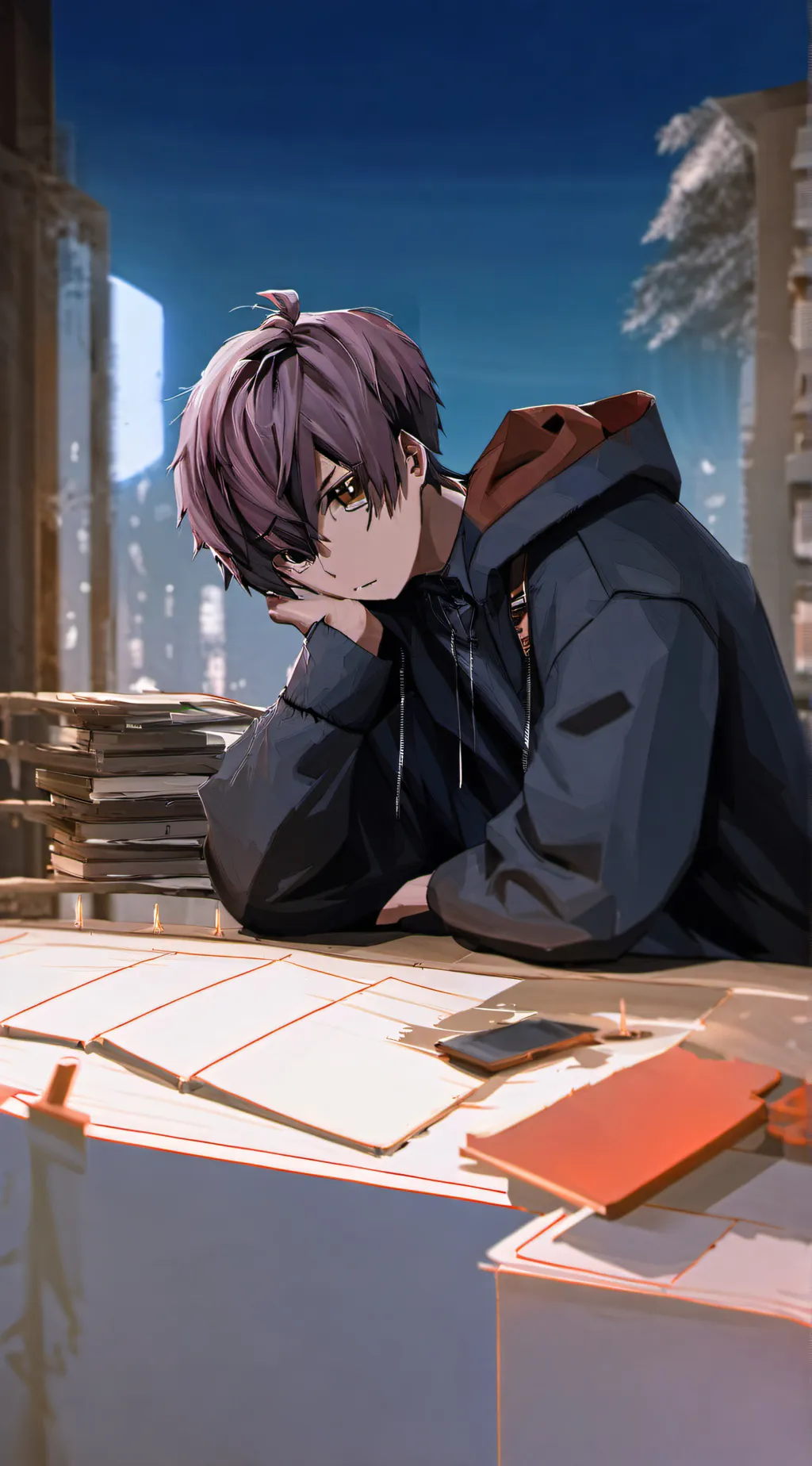 ai character: Itachi kurasaki  background