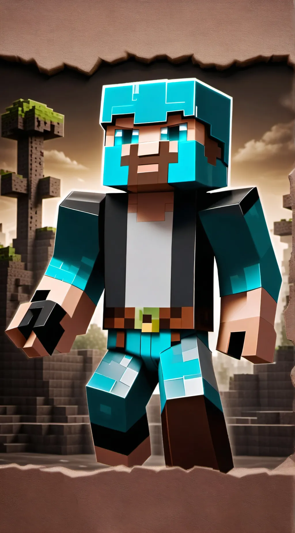 ai character: minecraft game background