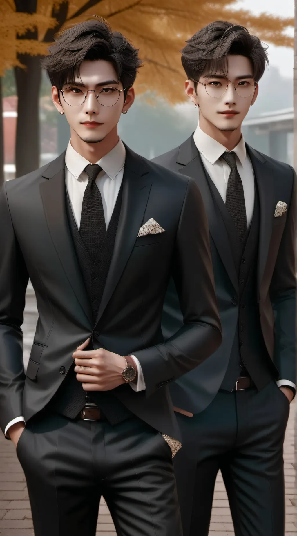 ai character: david and ethan  background