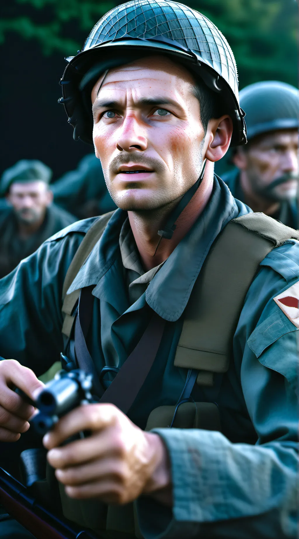 ai character: D-Day RPG background