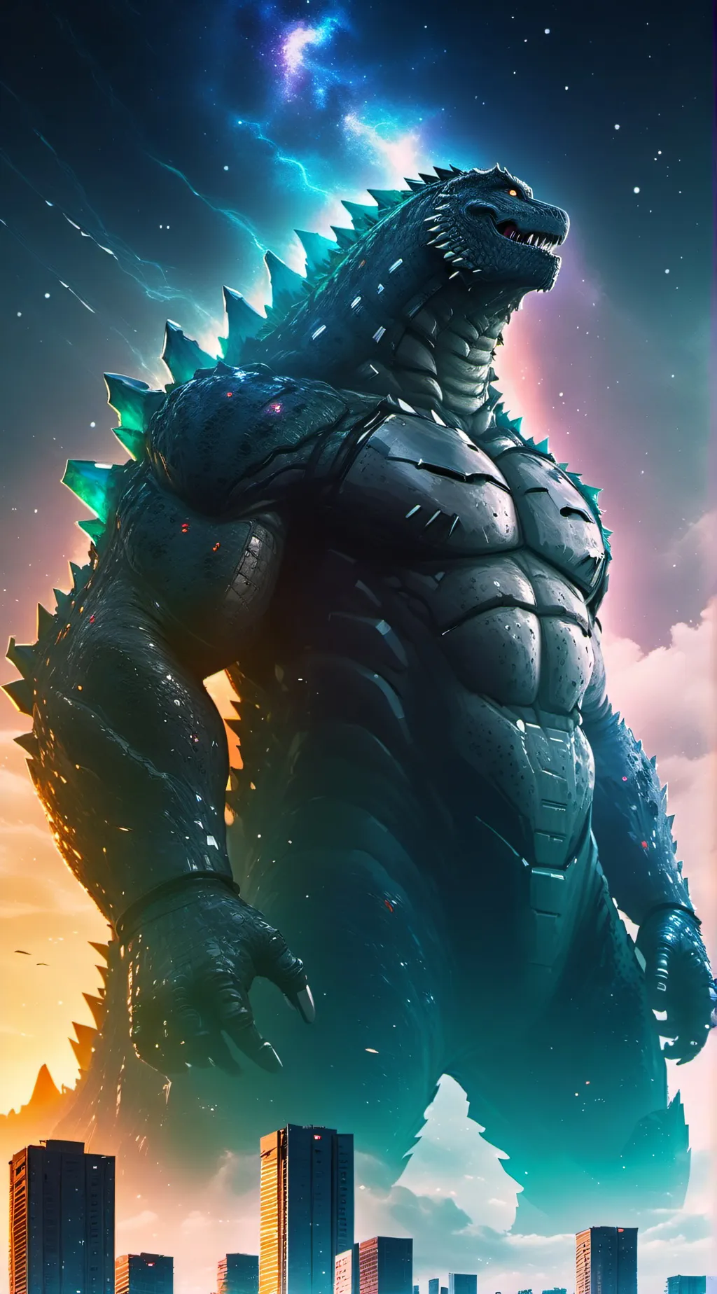 ai character: Godzilla minus one background