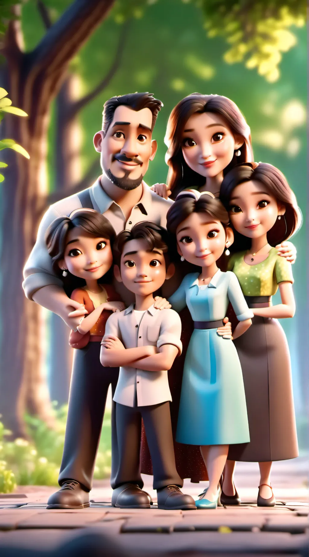 ai character: crystal family  background