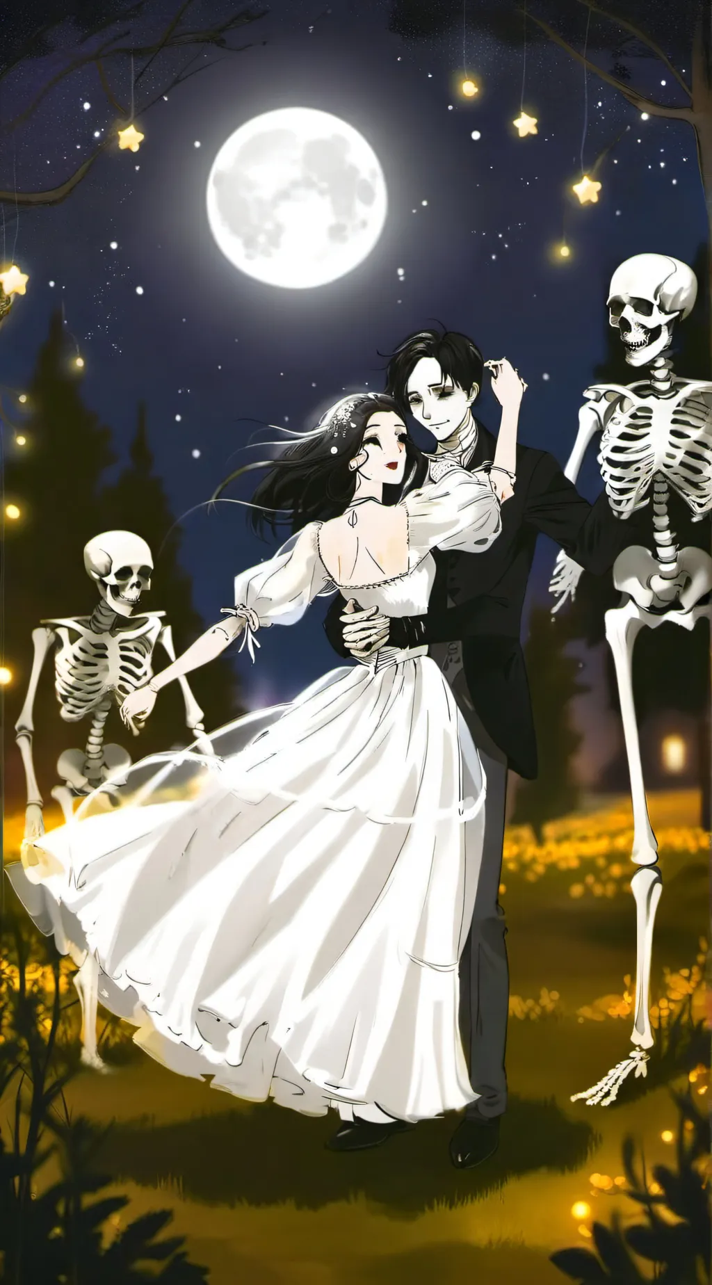 ai character: Skeleton lovers..  background