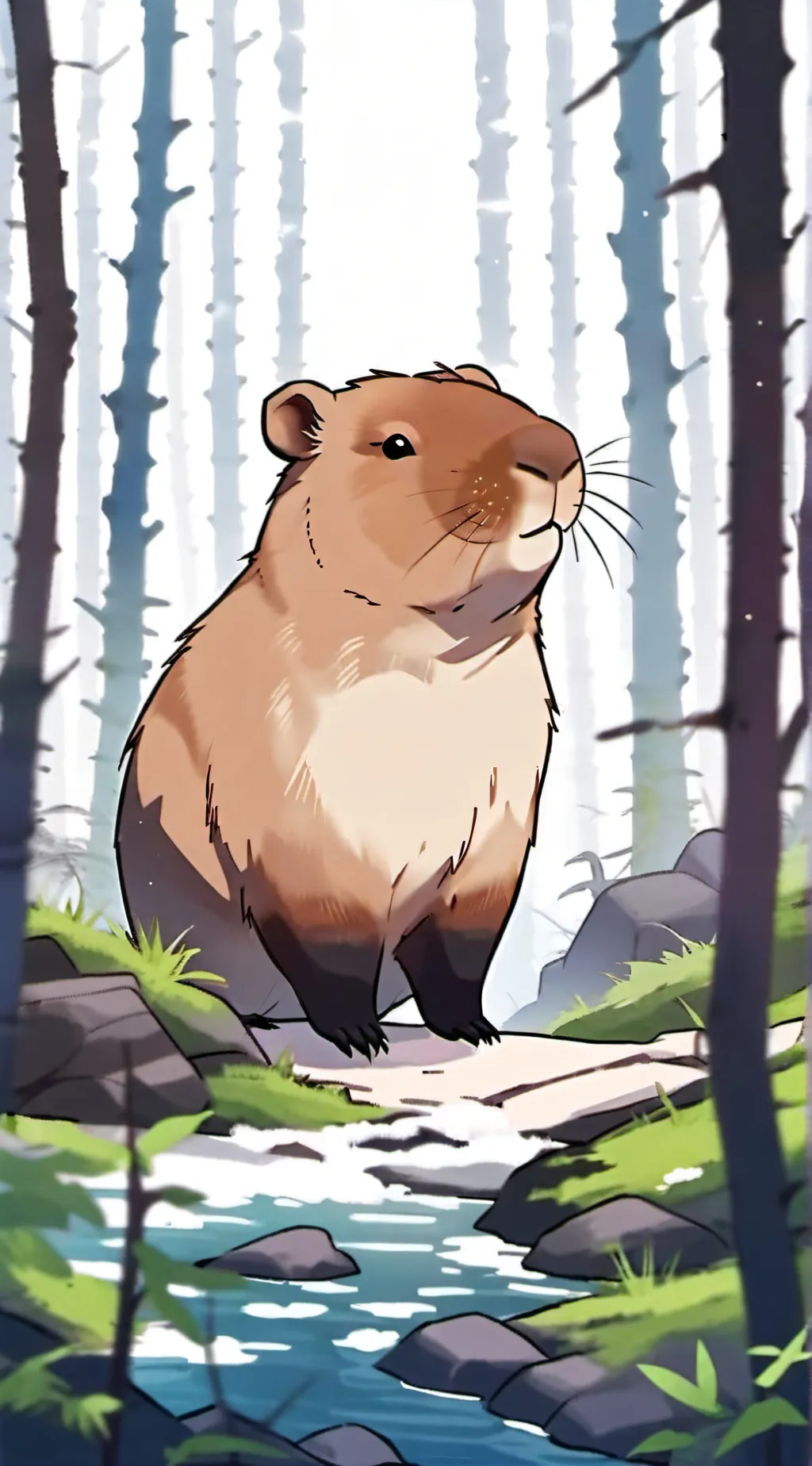 ai character: Cute capybara 2 background