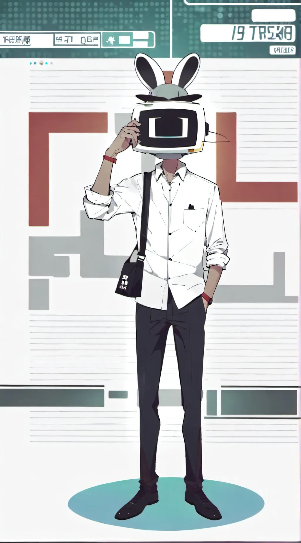 ai character: weirdcore/dreamcor background