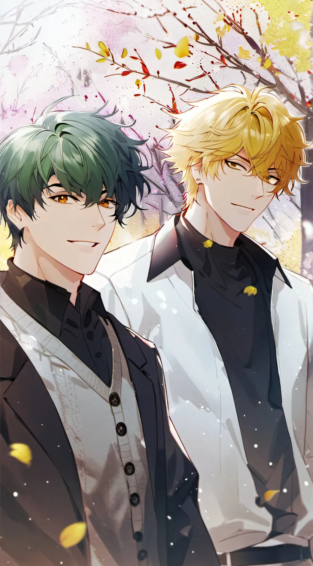 ai character: Bakugo and deku background