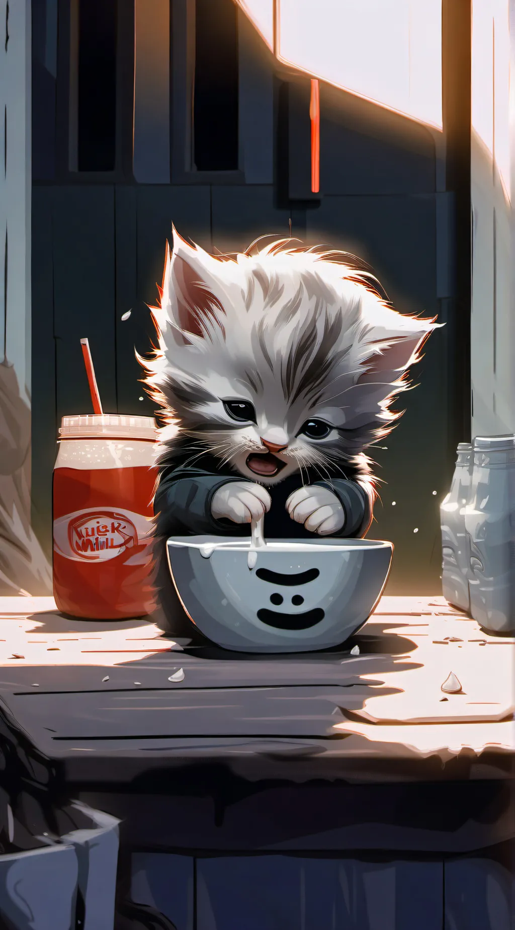 ai character: Kitten 🐱 star background