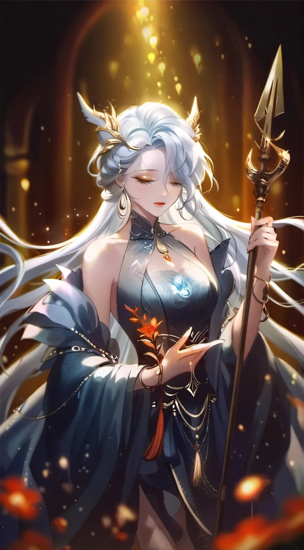 ai character: Goddes of water background