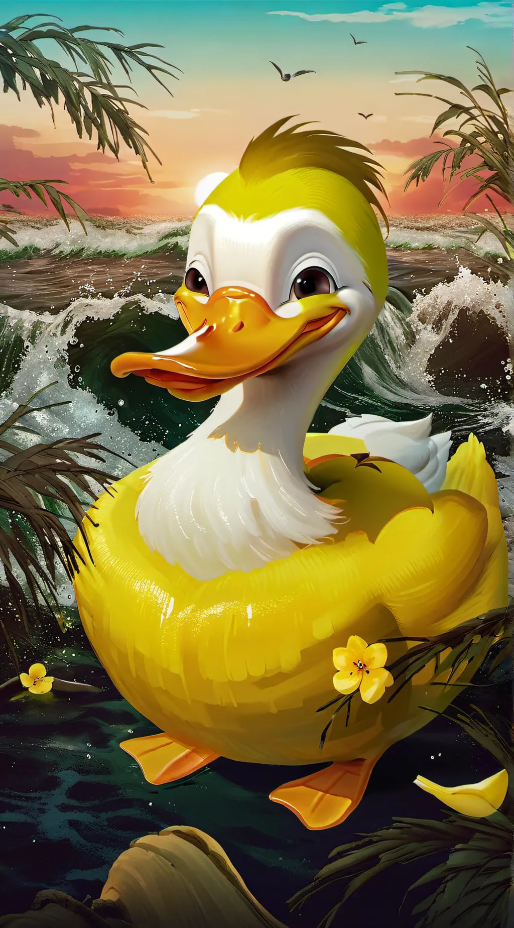 ai character: bannan duck background