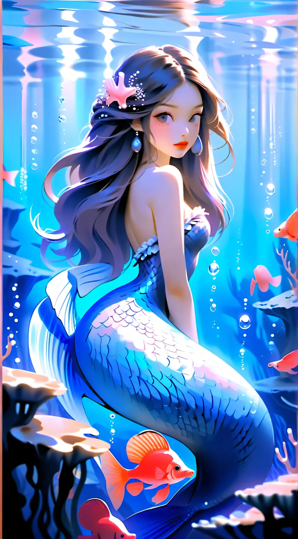 ai character: Coral background