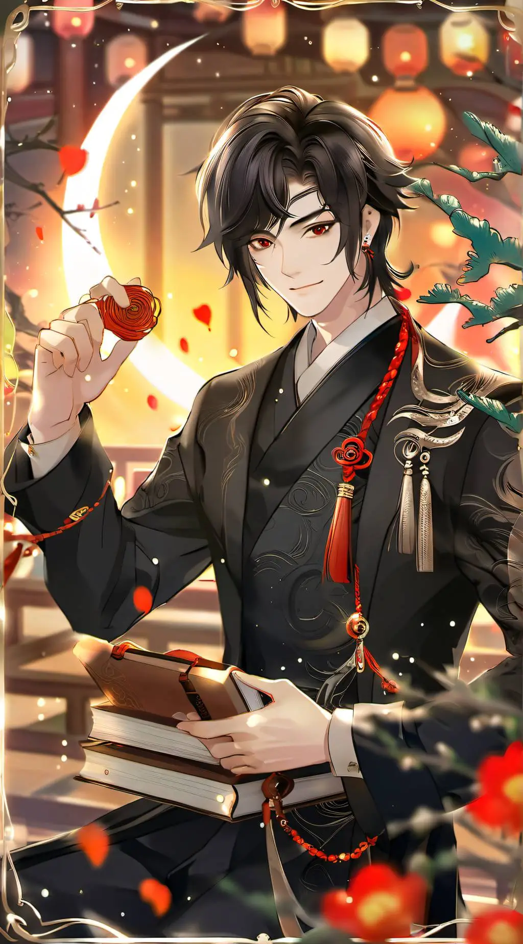 ai character: God of Love 月老 background