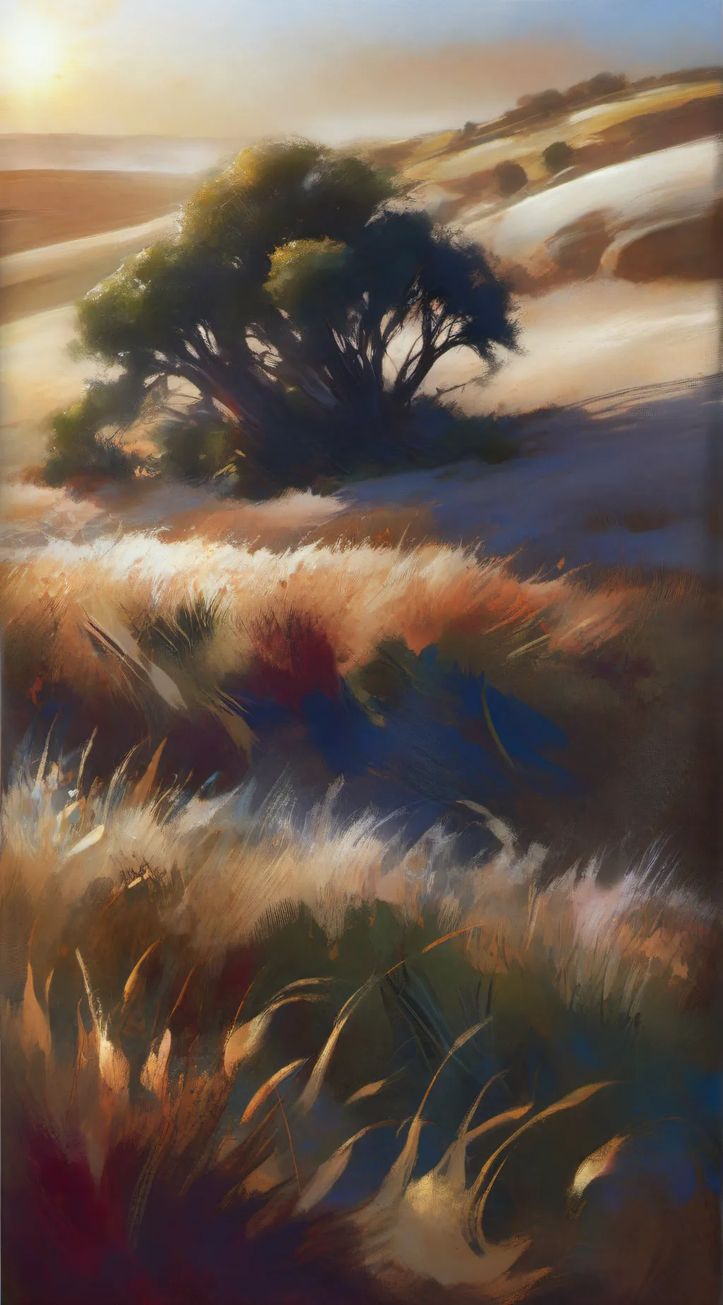 ai character: Dry grass background