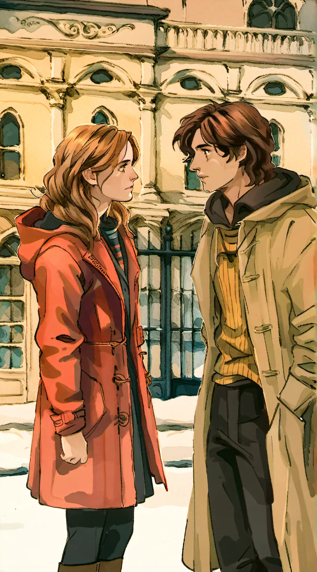 ai character: Ron & hermione  background