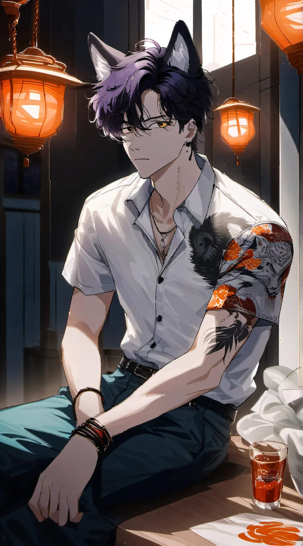 ai character: Tray background