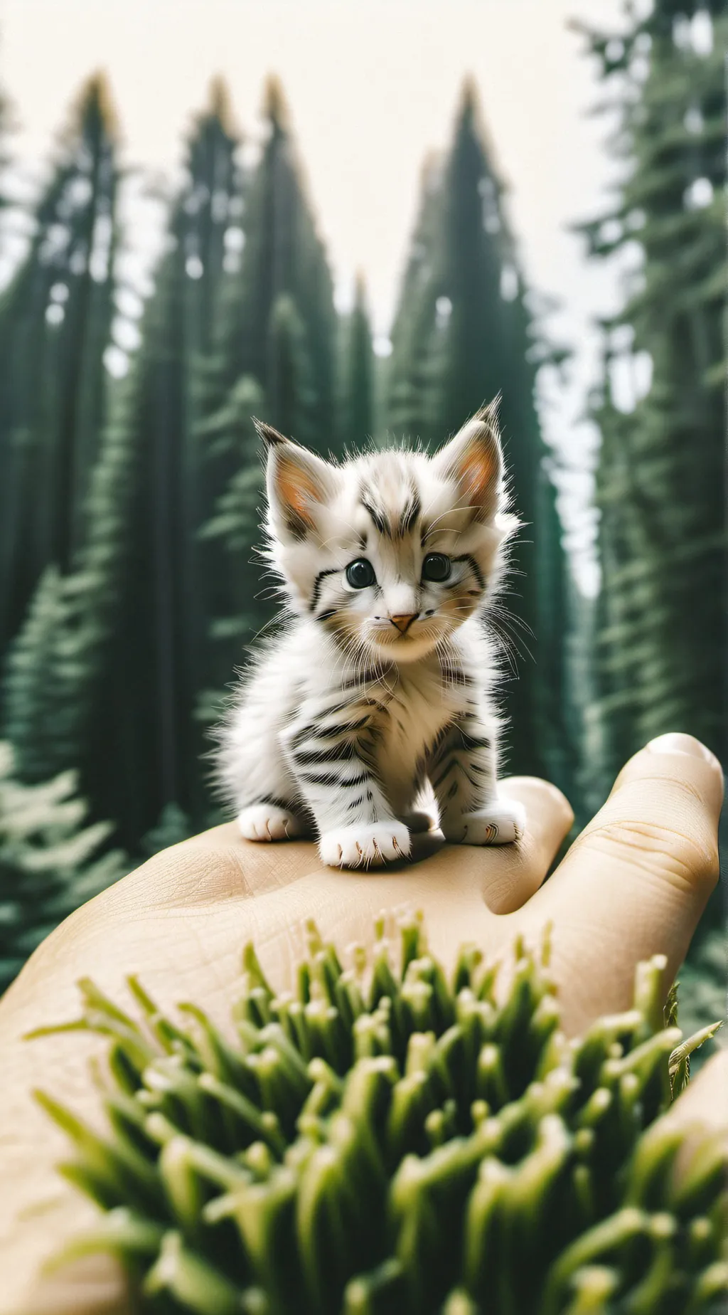 ai character: VERY tiny cat background