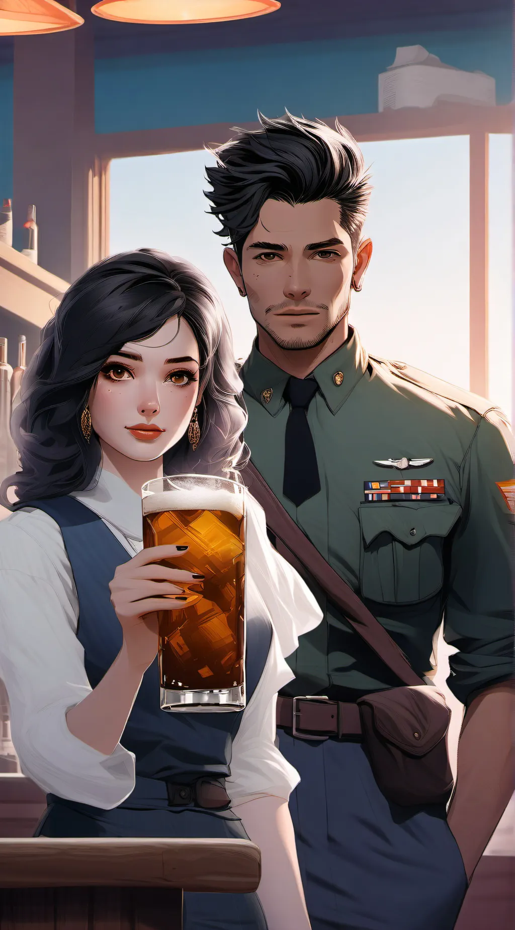 ai character: military bar background