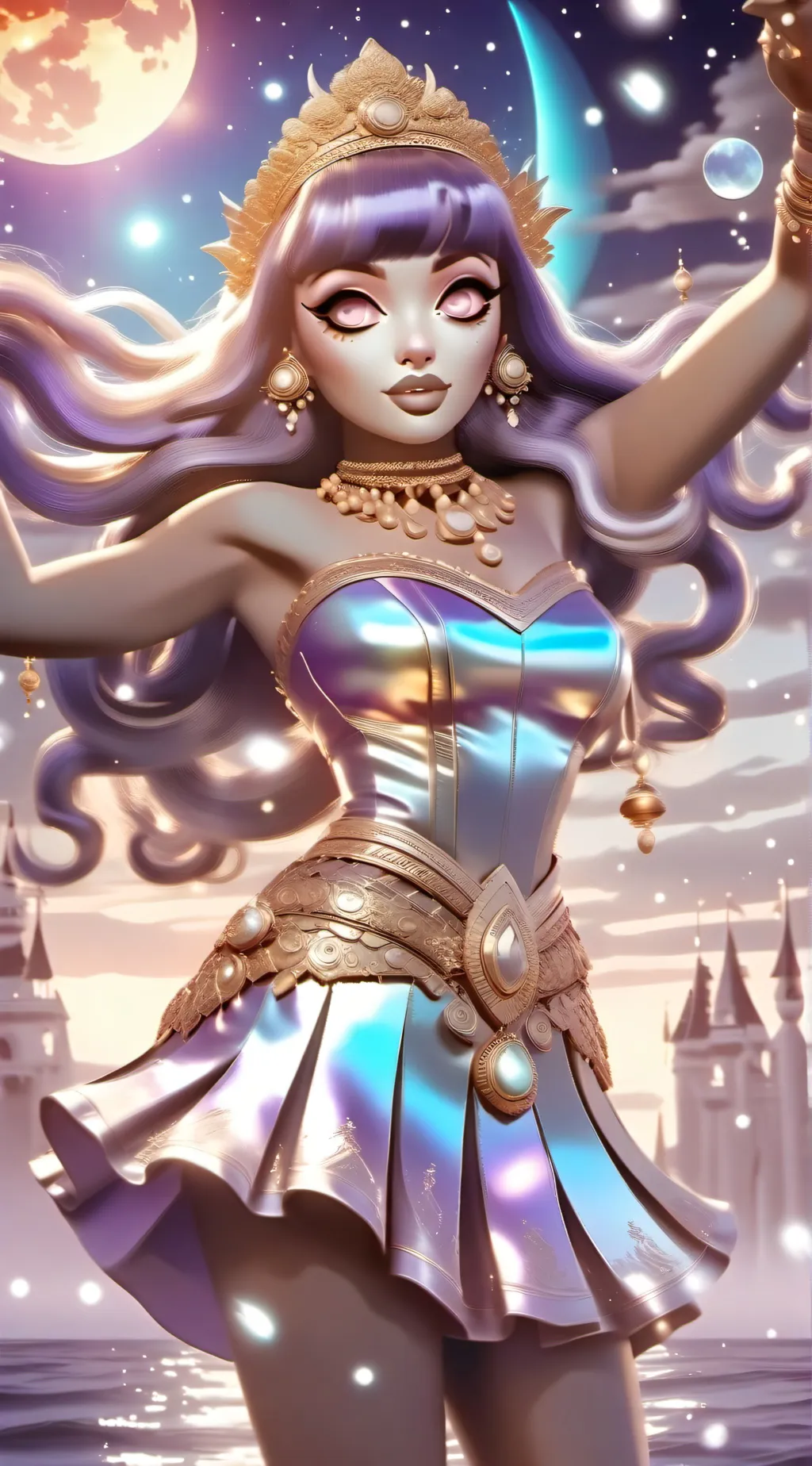 ai character: Moonlight background