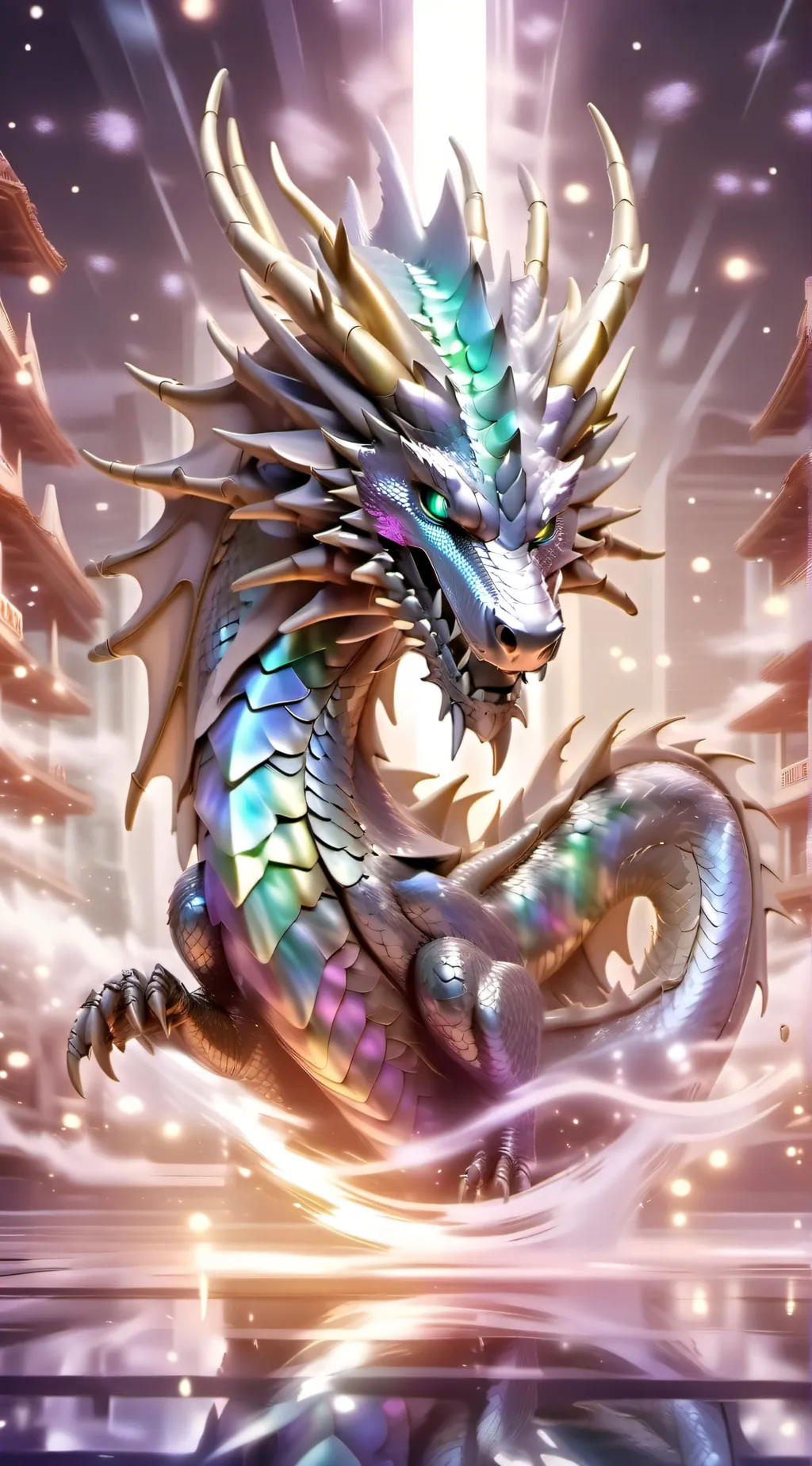 ai character: Demonios y dragón background