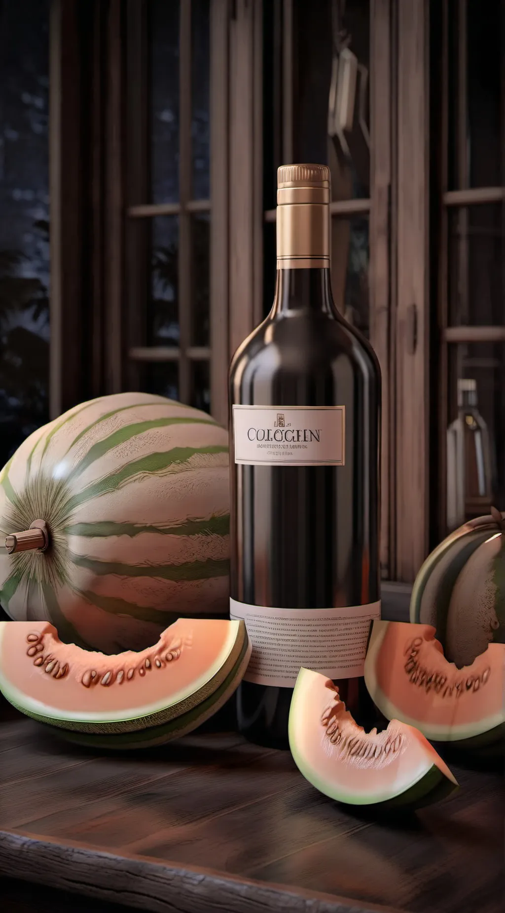 ai character: bottle melon attac background