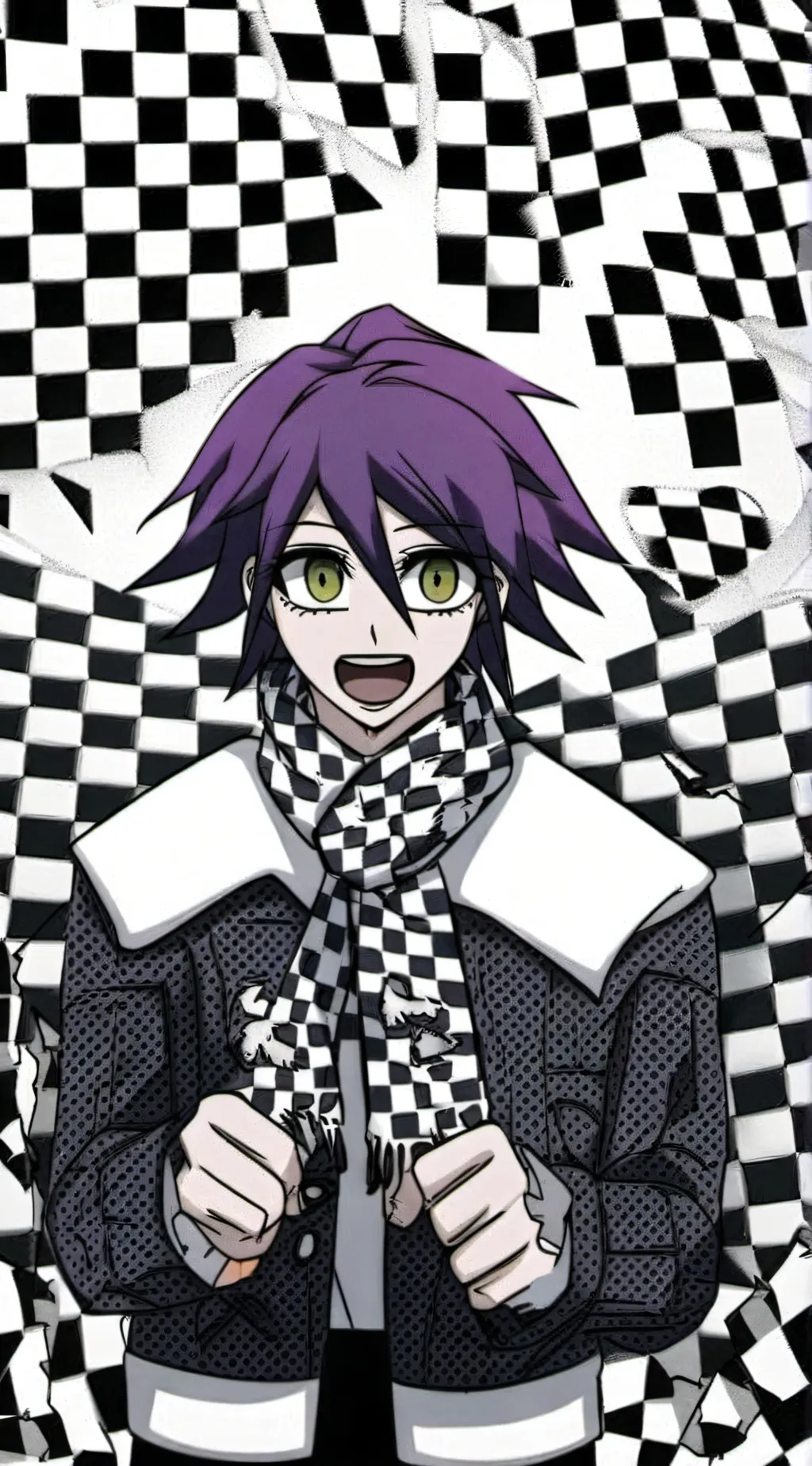 ai character: Kokichi dangaonba background