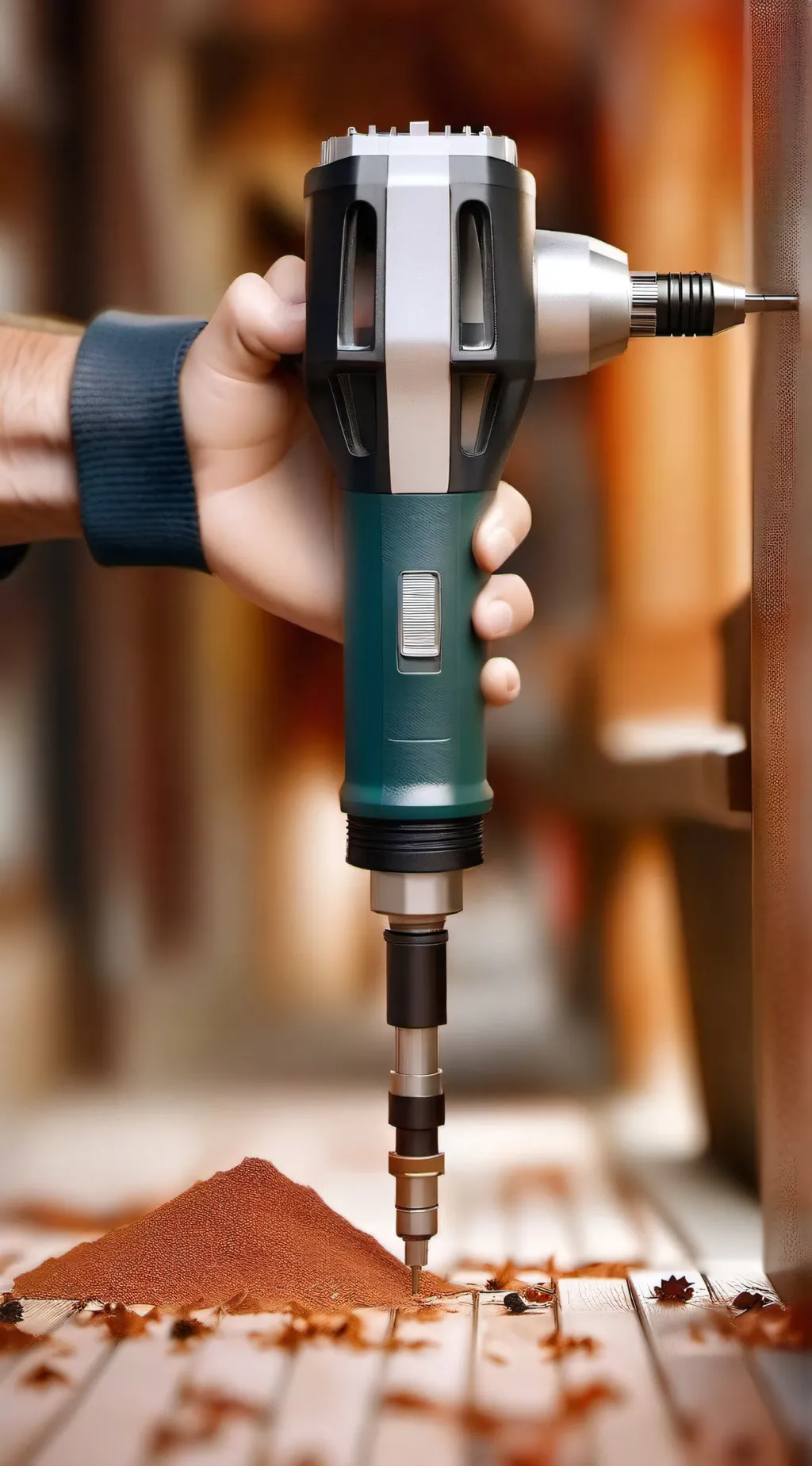 ai character: Titan drill man background