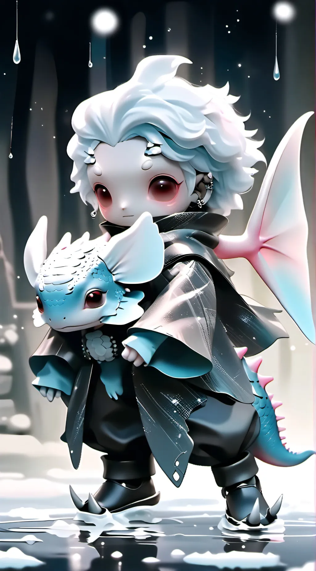 ai character: axolotl family  background