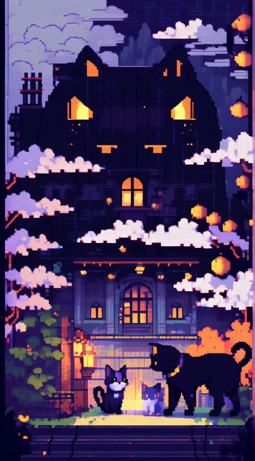 ai character: Miss circle cat background