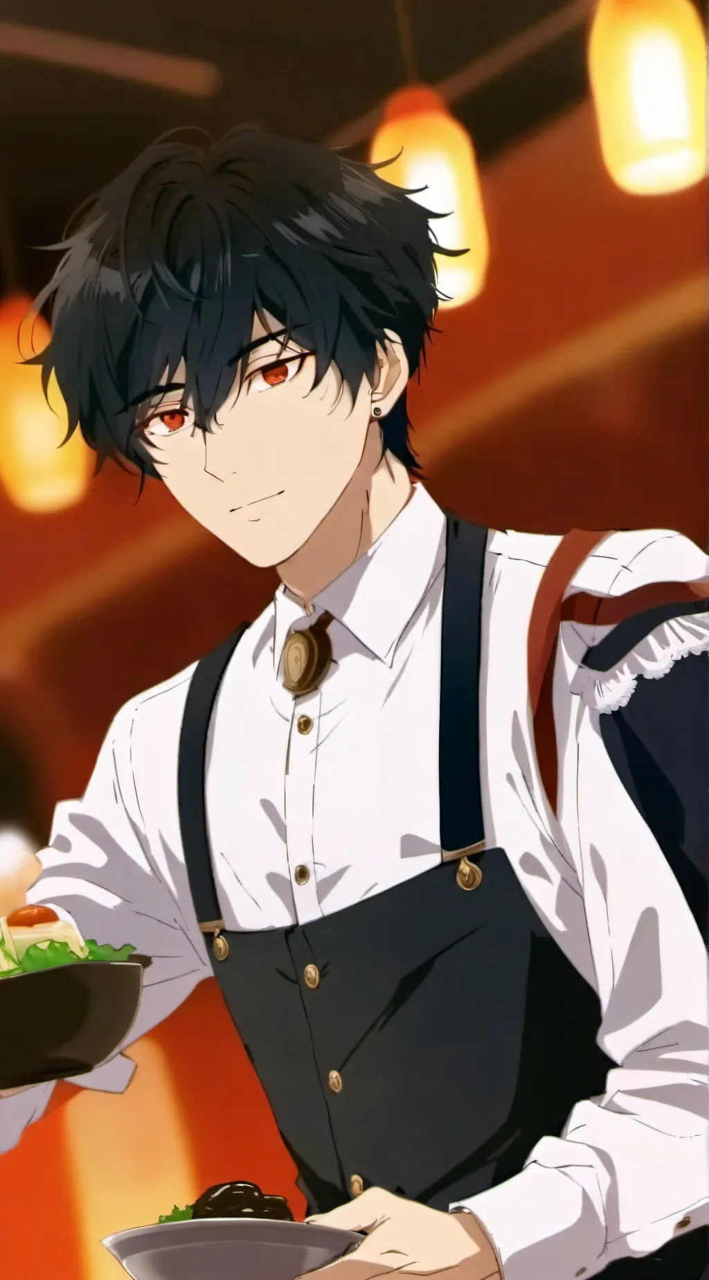 ai character: waiter. background