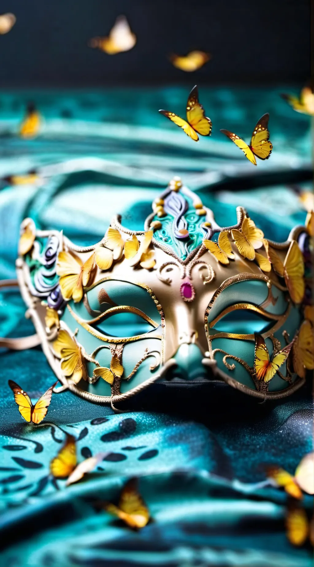 ai character:  masquerade ball background