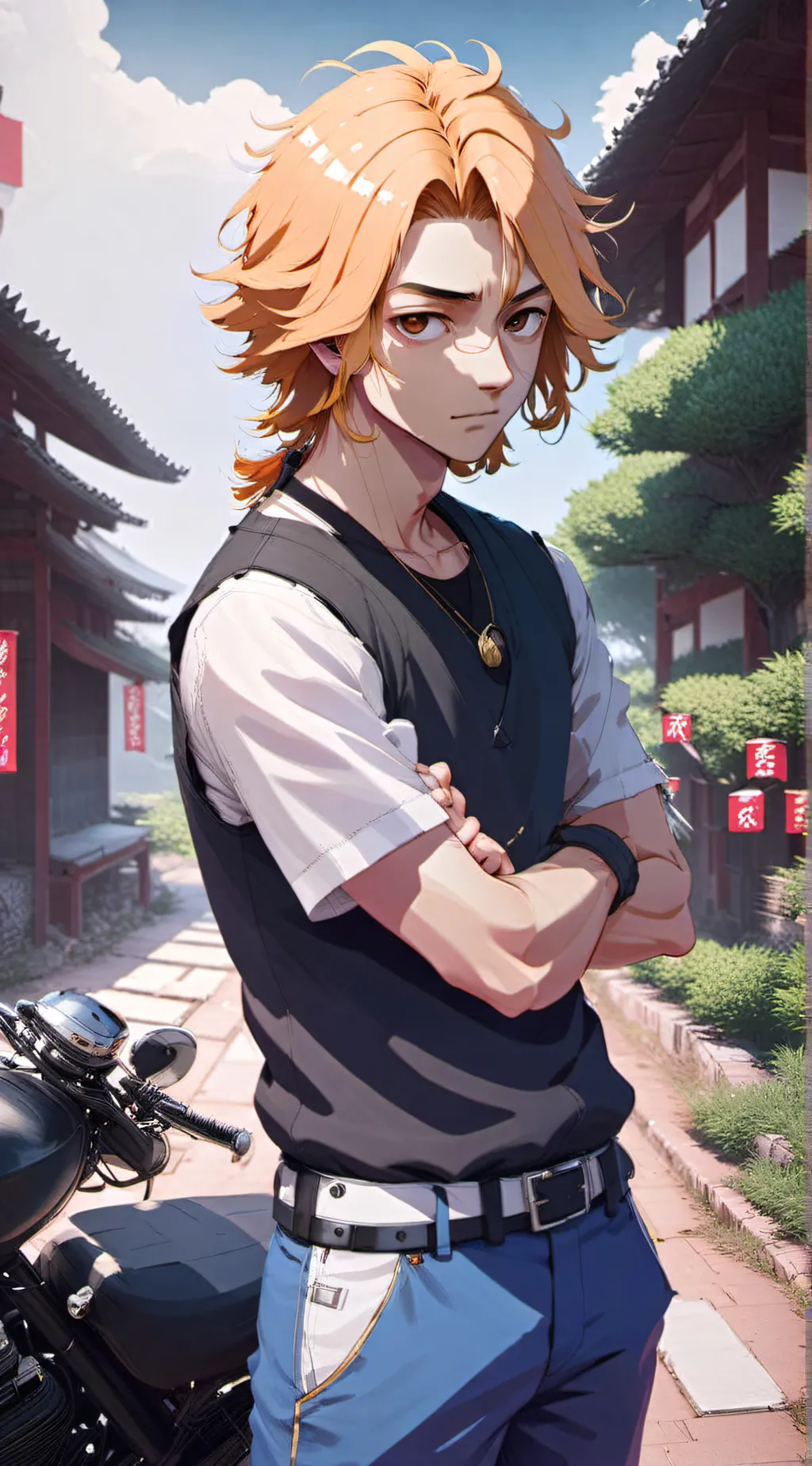 ai character: manjiro  🏍️sano 🌈 background