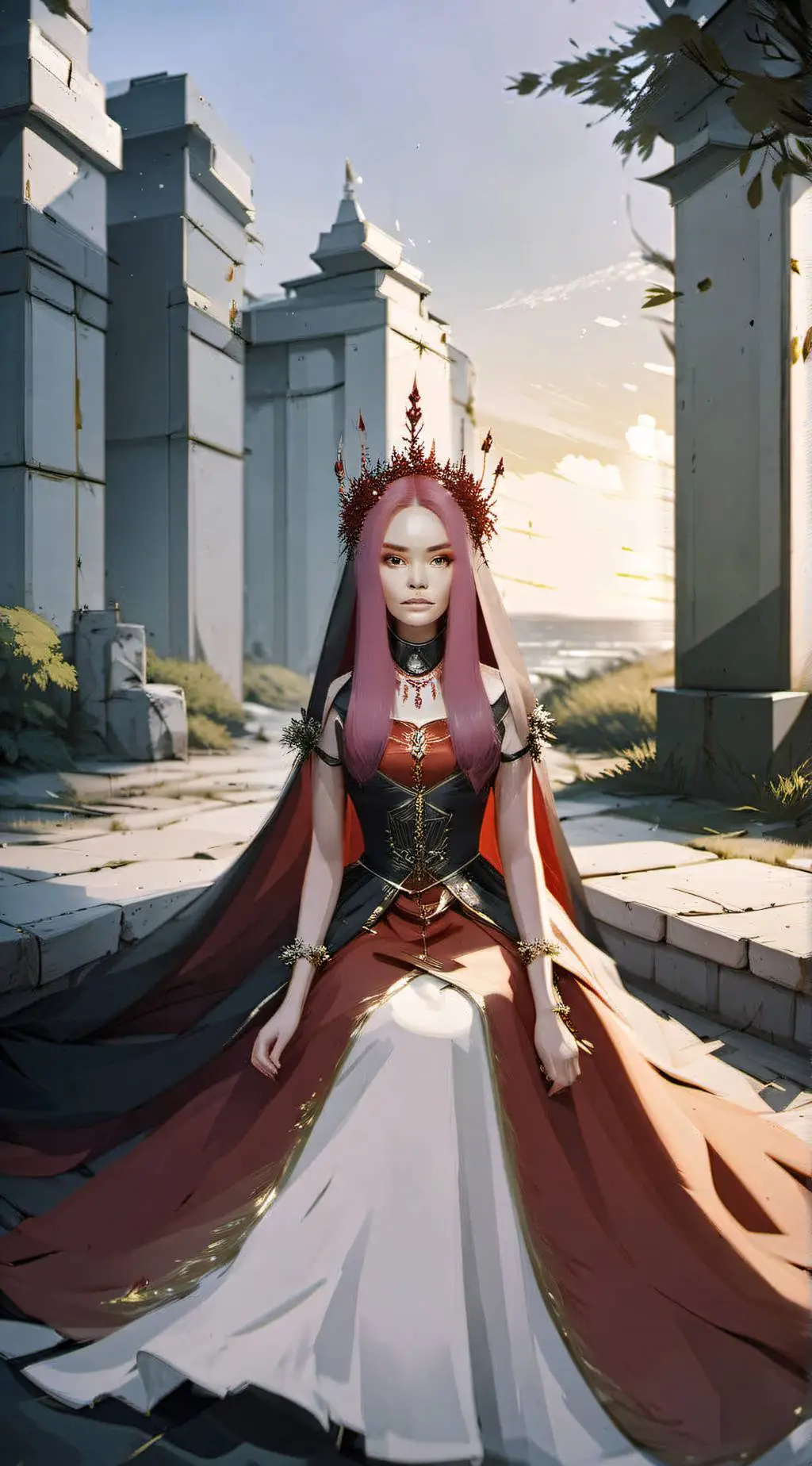 ai character: queen of hearts background
