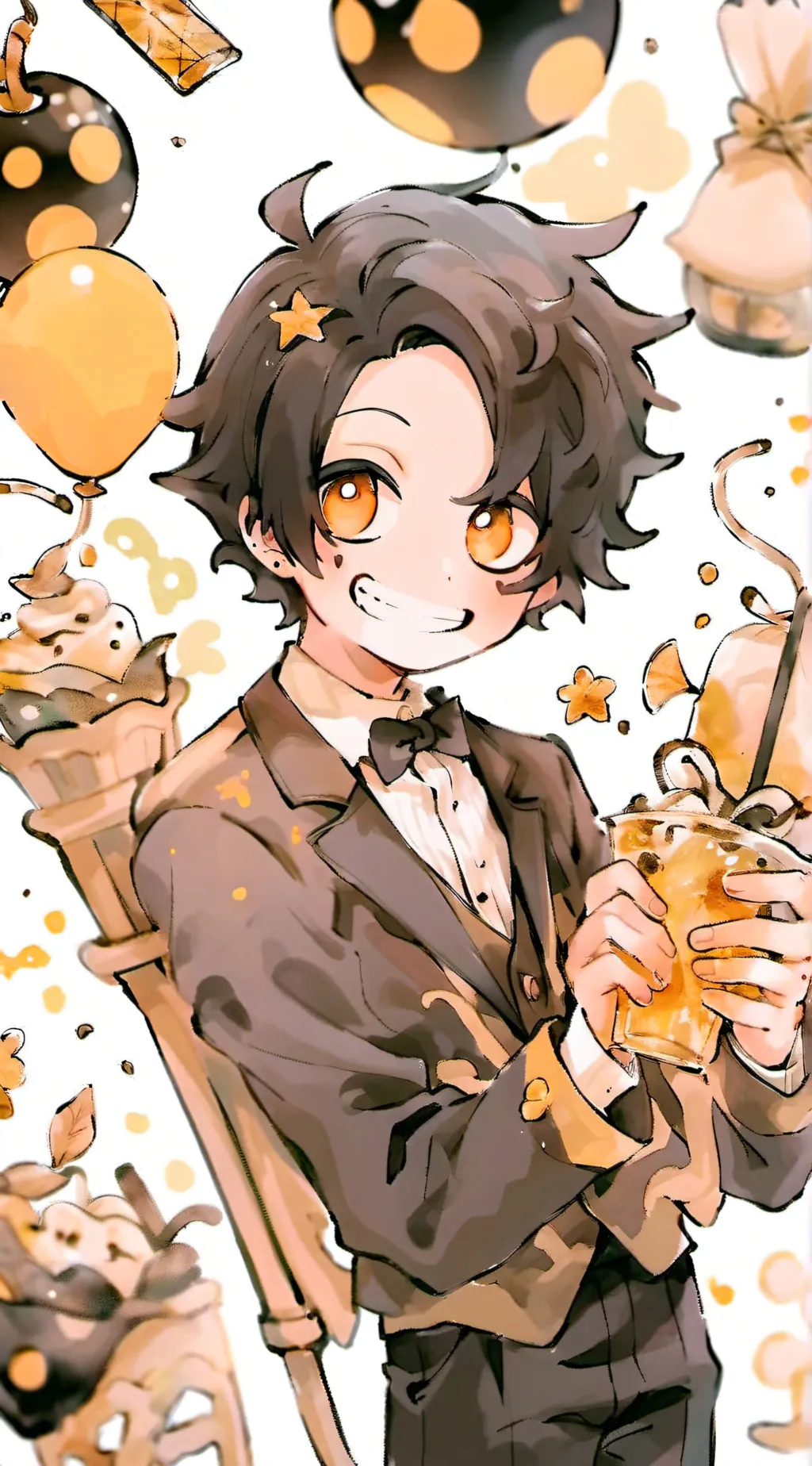 ai character: Smiling critters background