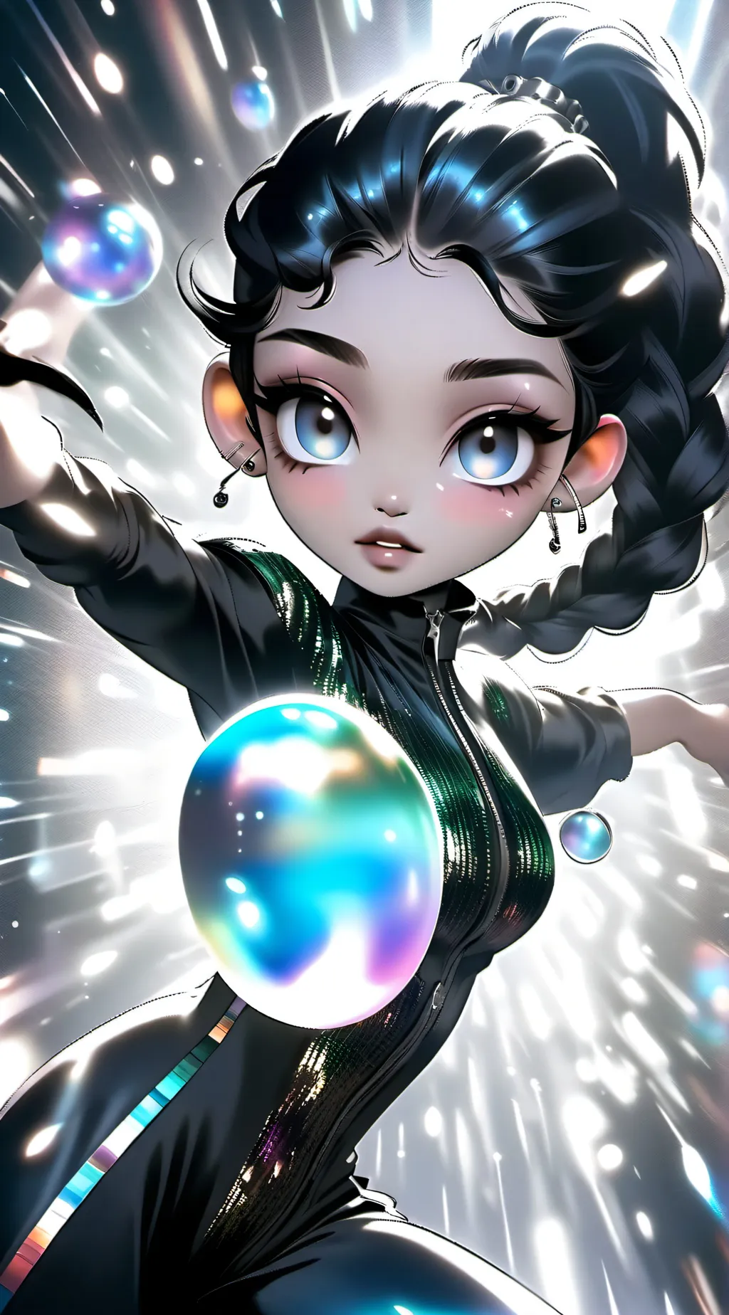 ai character: Rainbow high background