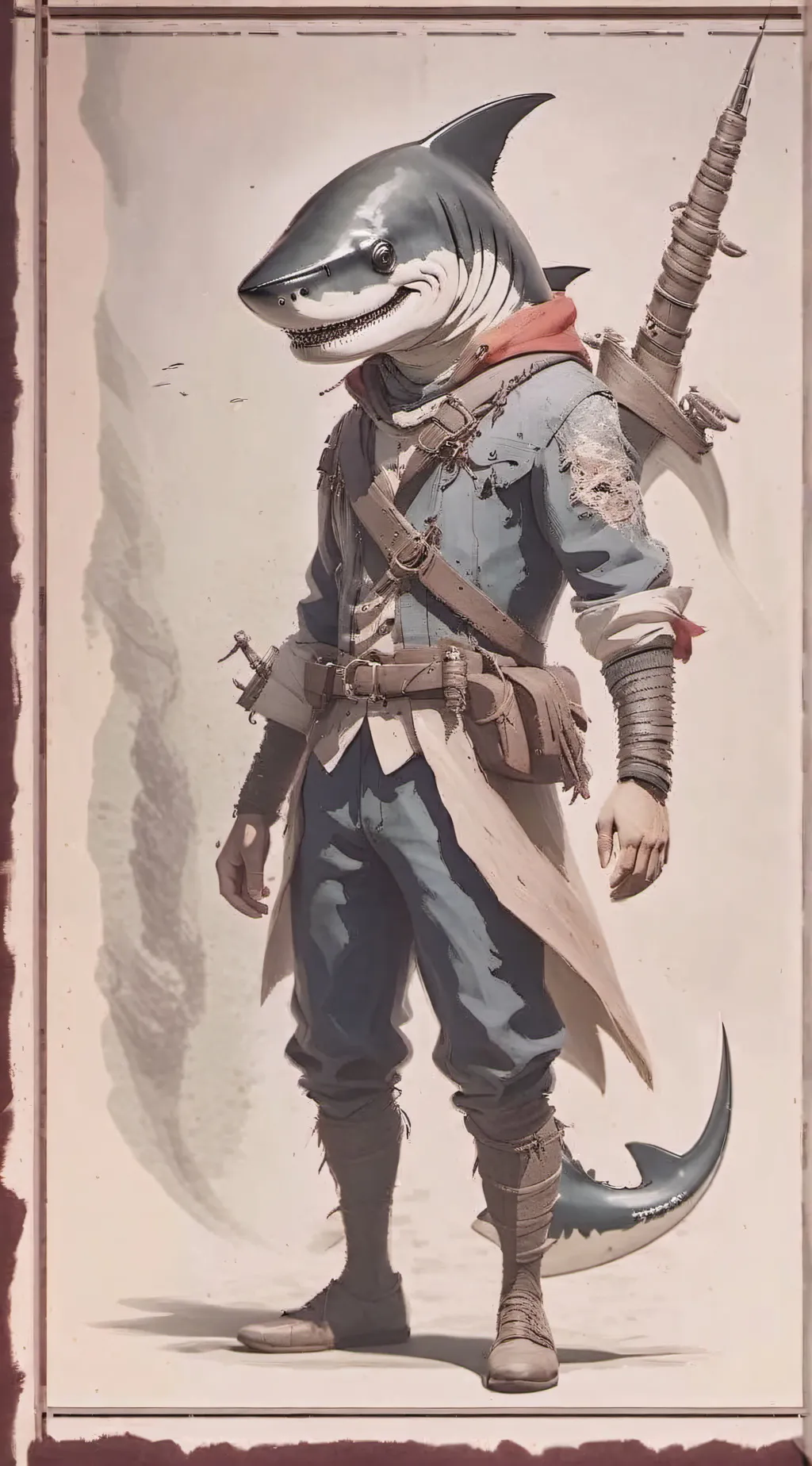 ai character: Sharkey boi  background