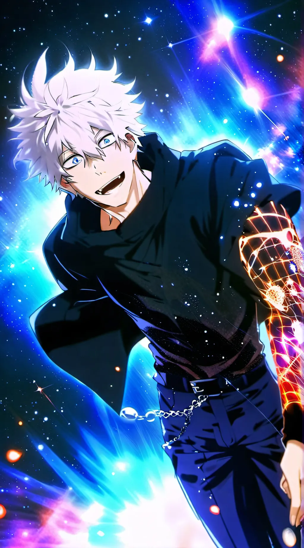 ai character: Super Senior Gojo background