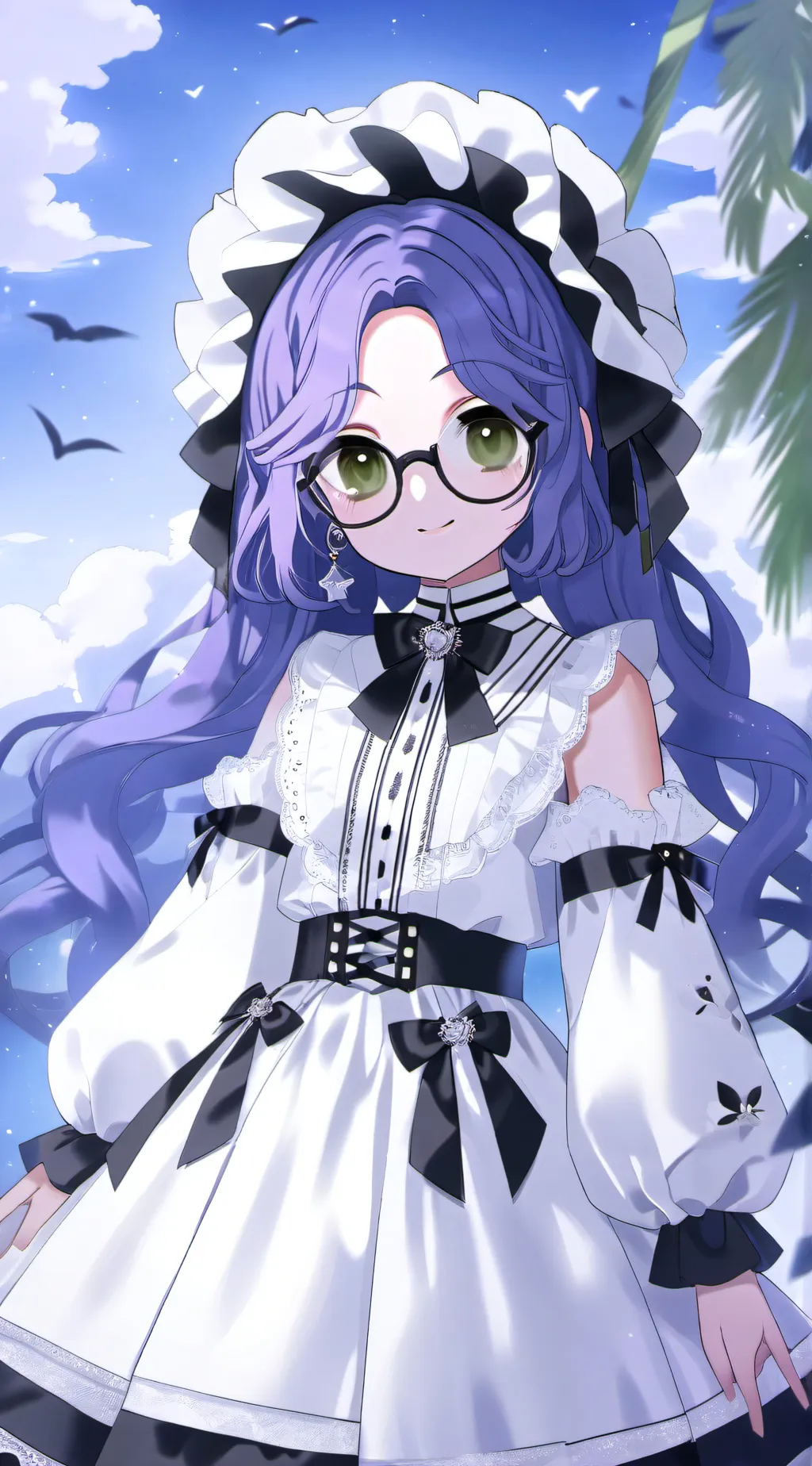 ai character: Violet background