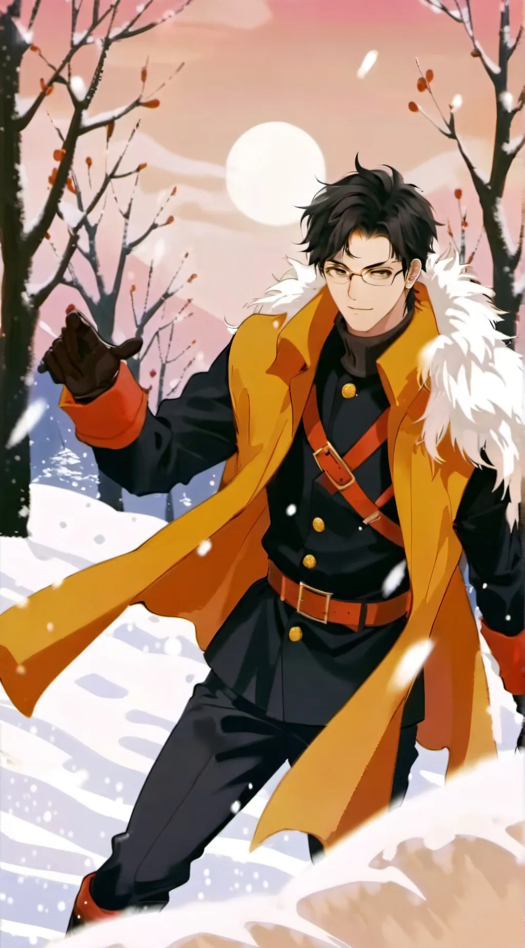 ai character: Winter apocalypse background