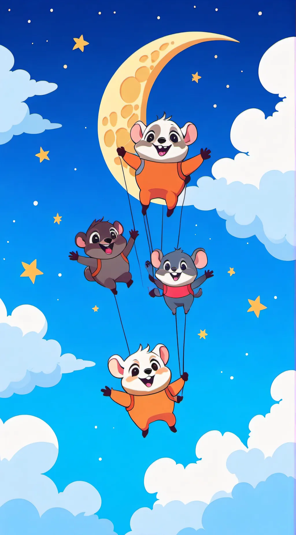 ai character: hop to moon background