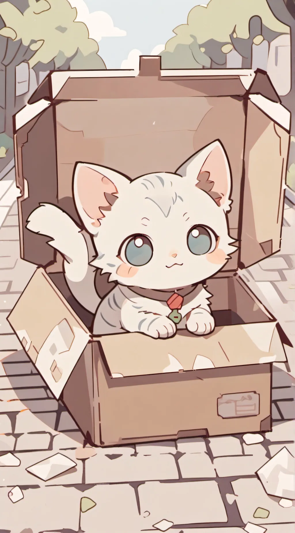 ai character: abandoned kitten background