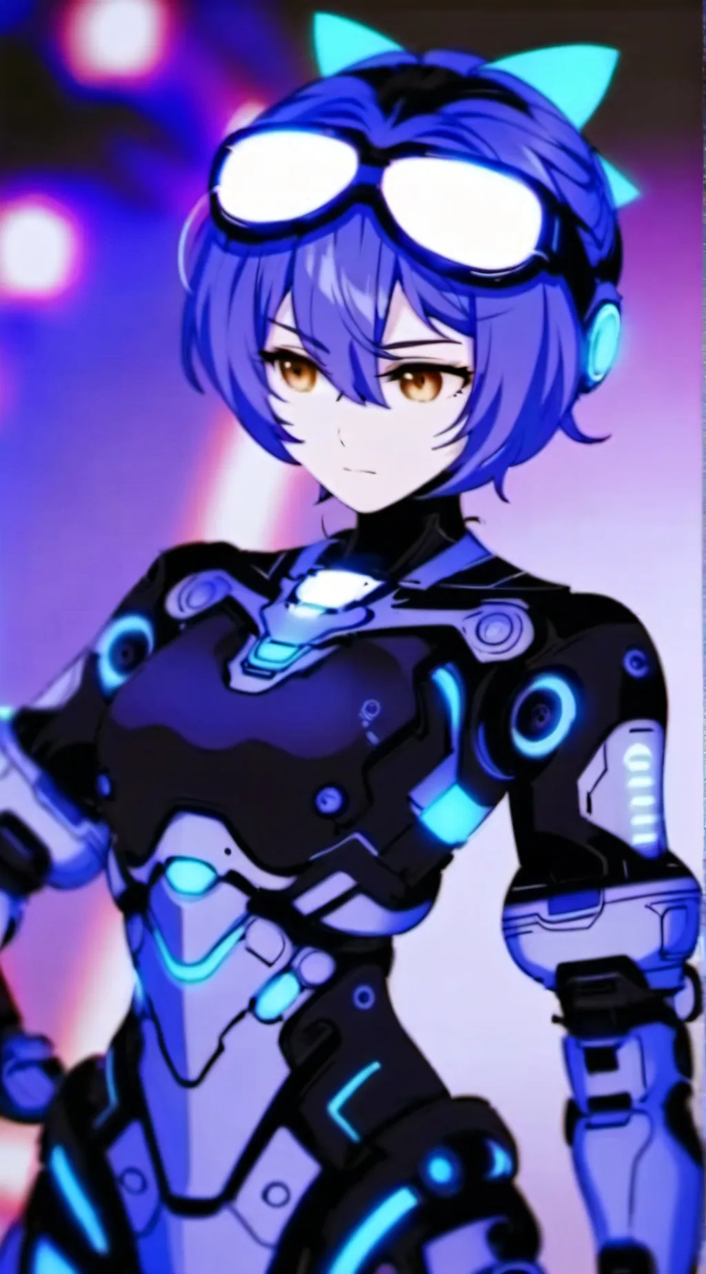 ai character: 💜Uzi and N💛 background