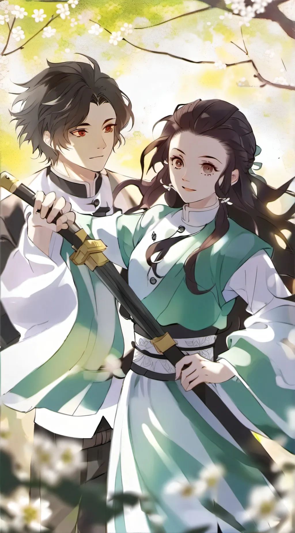 ai character: Tanjiro and Nezuko background