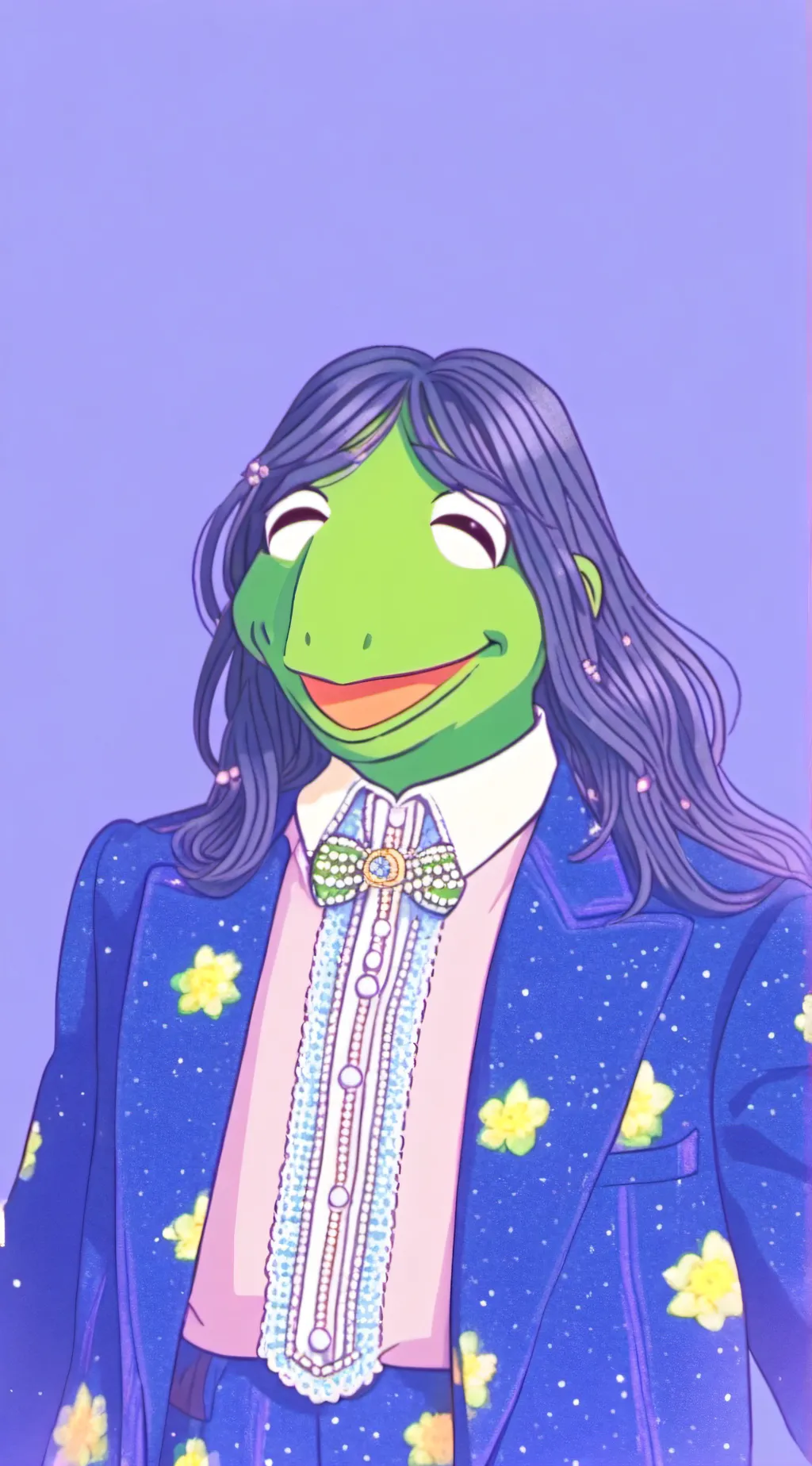 ai character: Preppy kermit background
