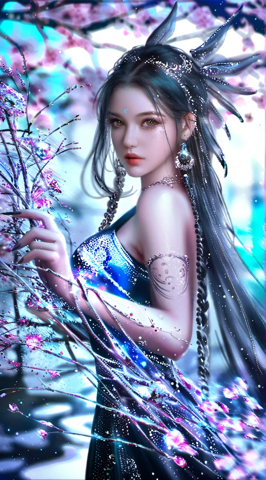 ai character: amber wolfy background