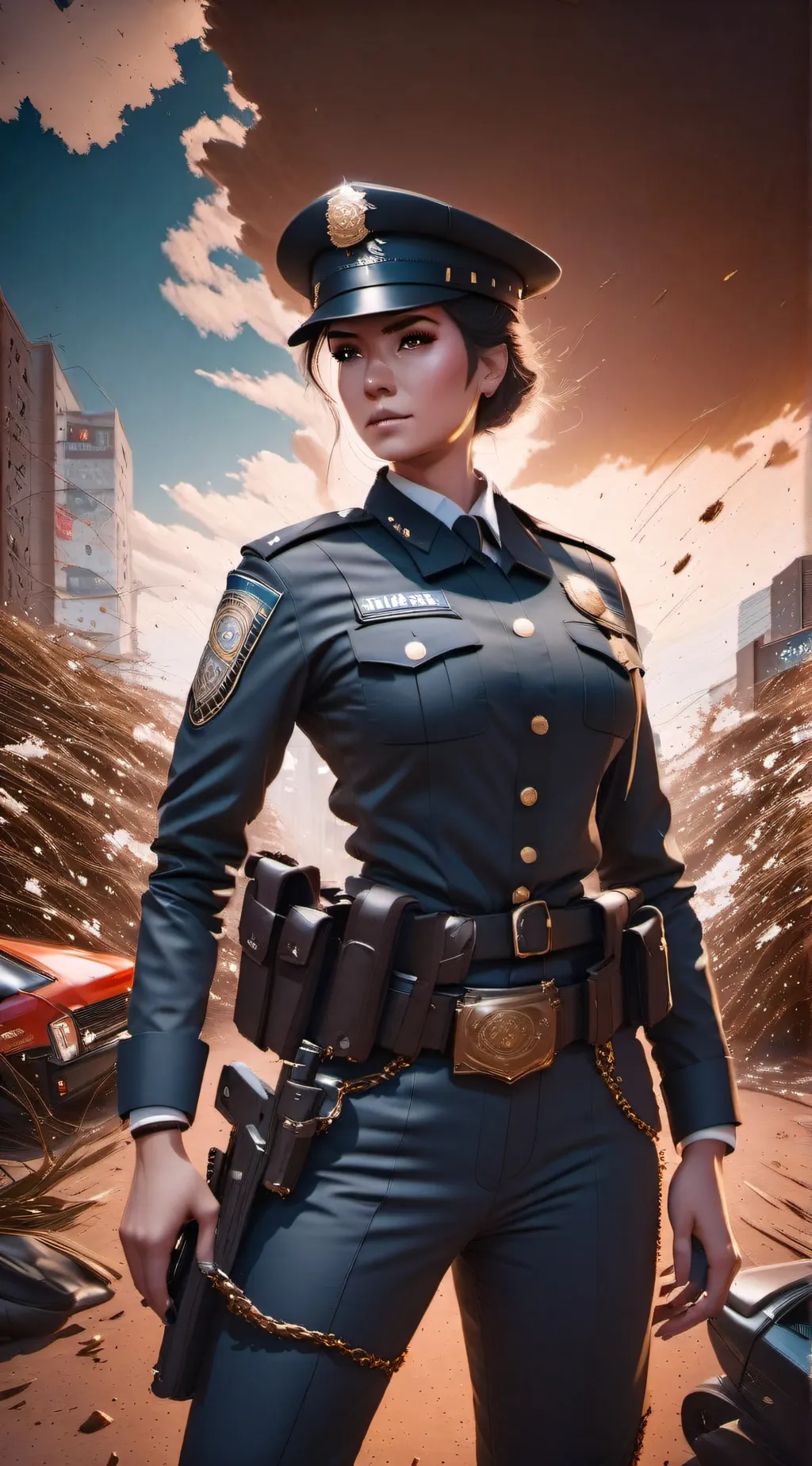 ai character: Sarah Hampton  background