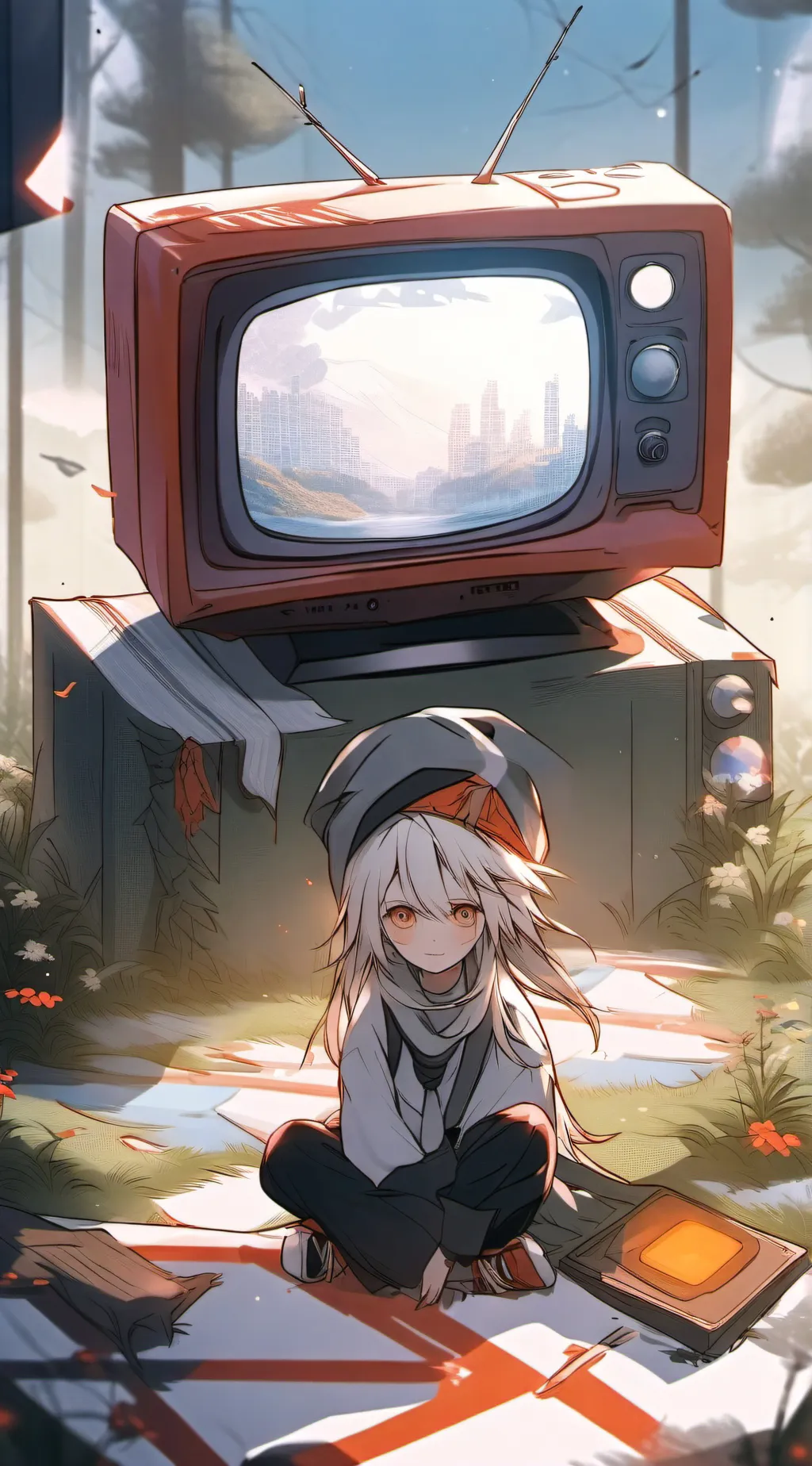 ai character: TV man background