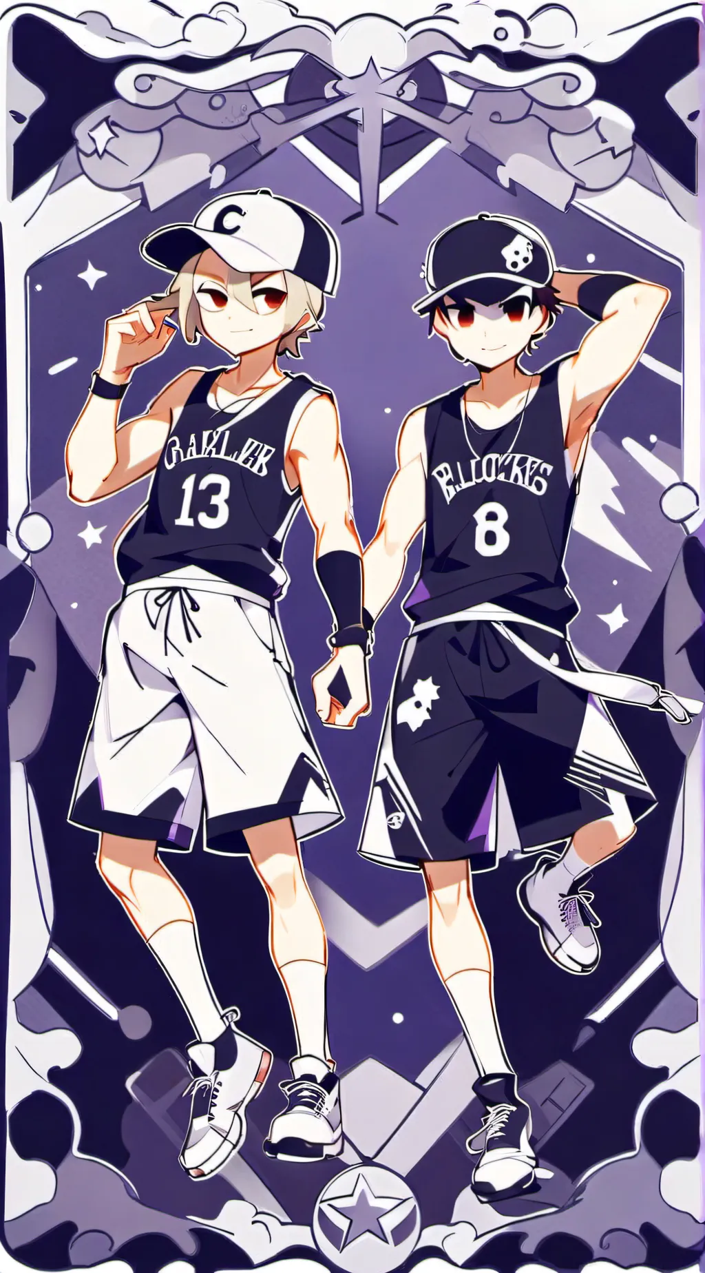 ai character: Baller and shy background