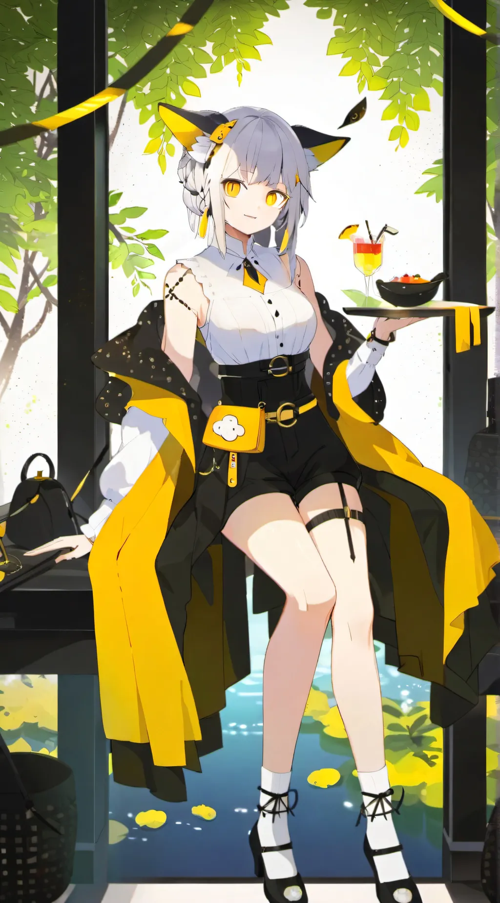 ai character: Lace background