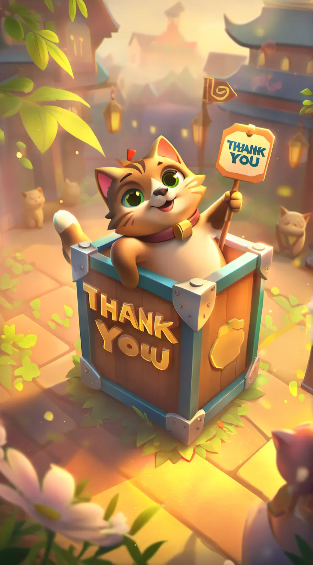 ai character: thank you  background