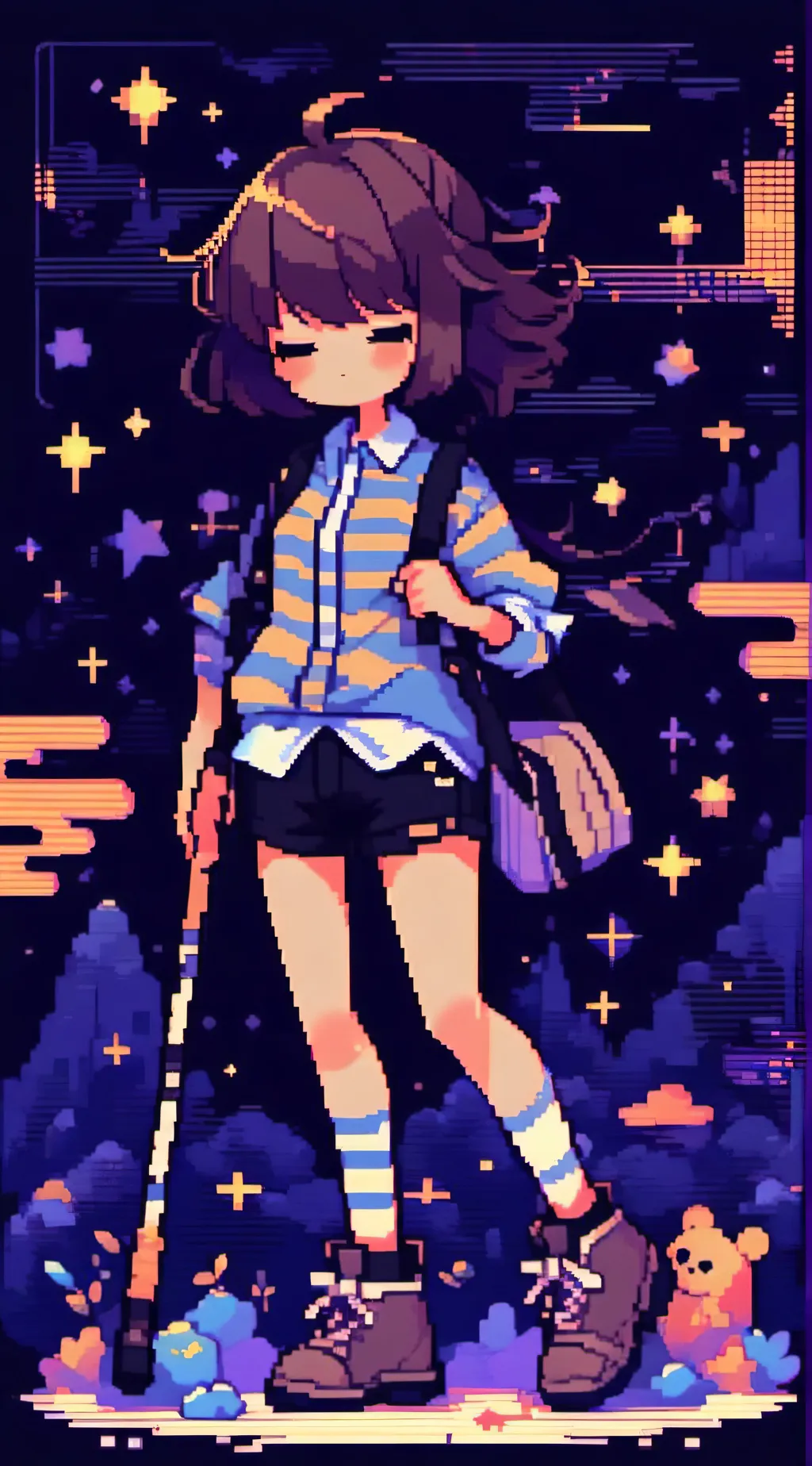 ai character: Outer!tale-Frisk background