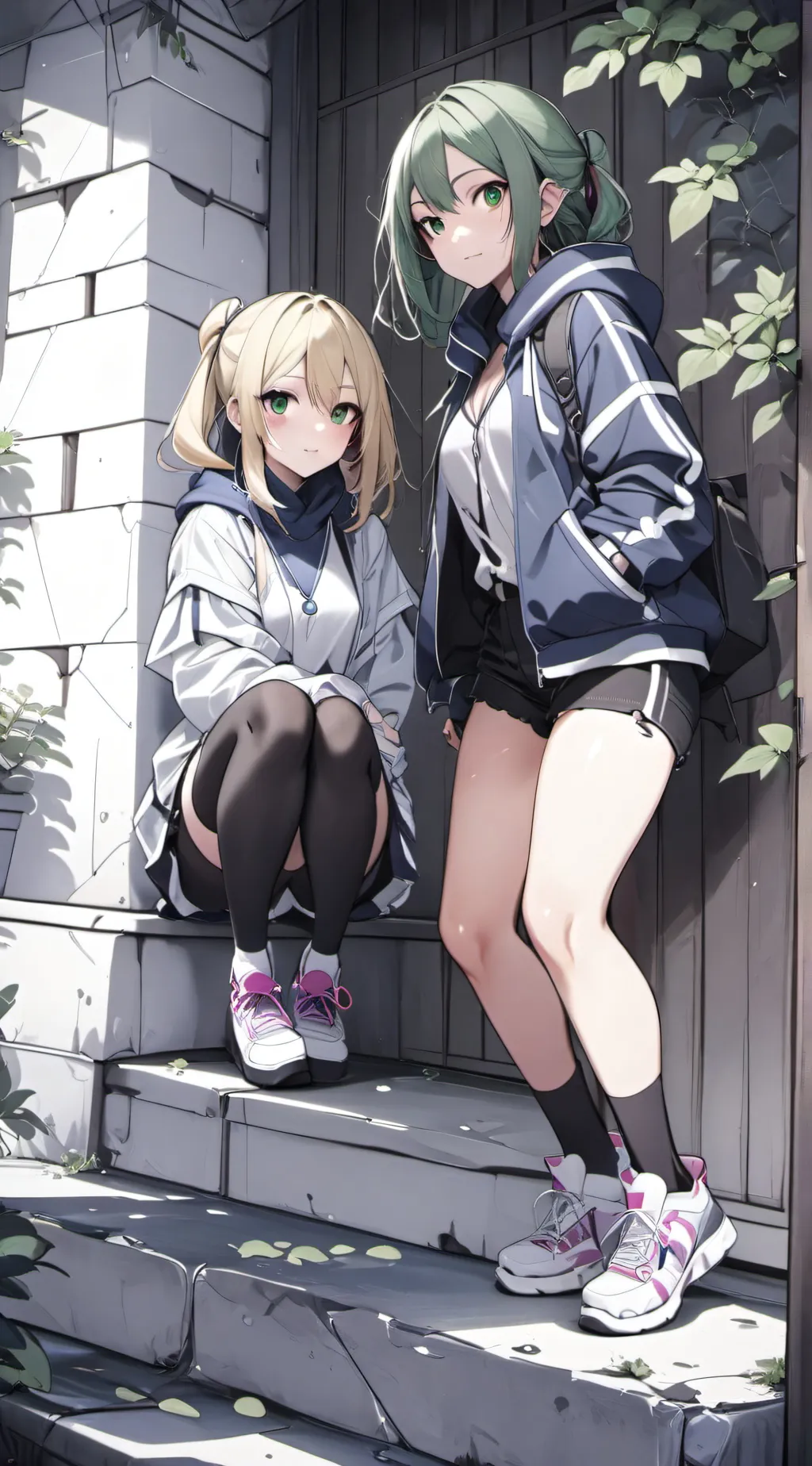 ai character: Amy & Scarlett  background